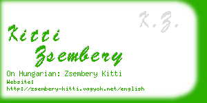 kitti zsembery business card